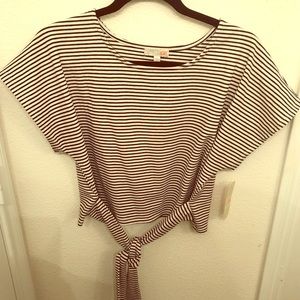 ☀️Ships Quick☀️Gianni Bini Striped Ribbed Crop Top